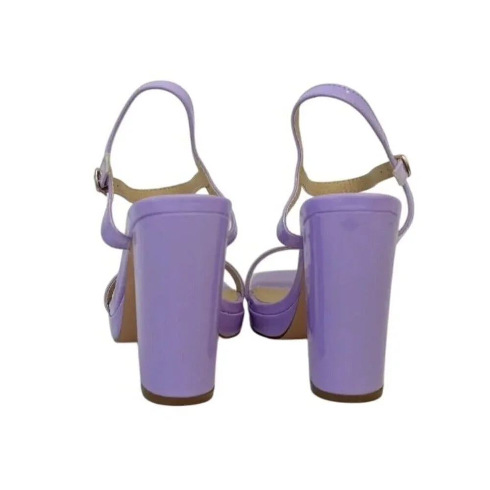 KAYLEEN / Nahlah-7 / Lavender / Lila /Block Heel / Sandals With Adjustable Strap